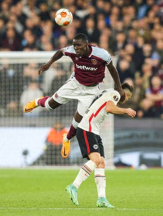 Mandatory Credit: Photo by Andrew Fosker Shutterstock (12914204bx) West Ham United v Eintracht Frankfurt, UEFA Europa League, Semi-Final, First Leg, Football, The London Stadium, London, UK - 28 Apr 2022 EDITORIAL USE ONLY No use with unauthorised audio, video, data, fixture lists, club league logos or live services. Online in-match use limited to 120 images, no video emulation. No use in betting, games or single club league player publications. West Ham United v Eintracht Frankfurt, UEFA Europa League, Semi-Final, First Leg, Football, The London Stadium, London, UK - 28 Apr 2022 EDITORIAL USE ONLY No use with unauthorised audio, video, data, fixture lists, club league logos or live services. Online in-match use limited to 120 images, no video emulation. No use in betting, games or single club league player publications.  Copyright: xAndrewxFosker Shutterstockx 12914204bx
