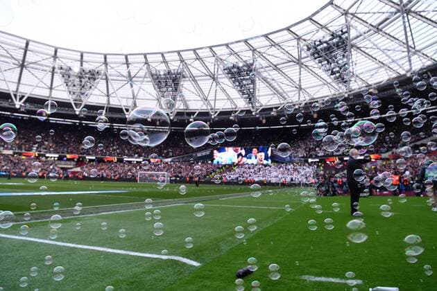 Soccer Europa League semifinal West Ham United Eintracht Frankfurt on 28 04 2022 at the Olympic Stadium London in London bubbles xHDx