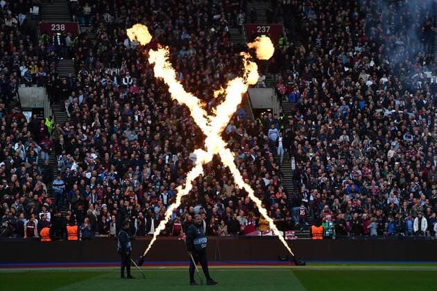 Soccer Europa League semifinal West Ham United Eintracht Frankfurt on 28 04 2022 at Olympic Stadium London in London fire xHDx