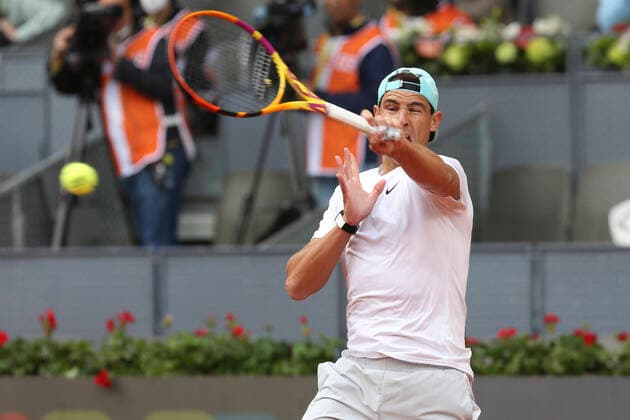 Rafael Nadal practicing for the Mutua Madrid Open 2022 tennis tournament at the Caja Magica Madrid sports complex, 28 04 2022  Foto:xDyDxFotografosx xFuturexImage