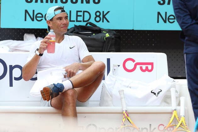 Rafael Nadal practicing for the Mutua Madrid Open 2022 tennis tournament at the Caja Magica Madrid sports complex, 28 04 2022  Foto:xDyDxFotografosx xFuturexImage