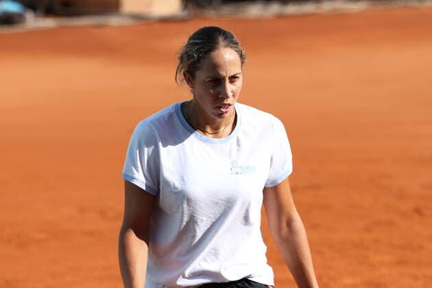 April 29, 2022, MADRID, MADRID, SPAIN: Madison Keys of United States practices during the Mutua Madrid Open 2022 celebrated at La Caja Magica on April 29, 2022, in Madrid, Spain. MADRID SPAIN - ZUMAa181 20220429_zaa_a181_031 Copyright: xOscarxJ.xBarrosox