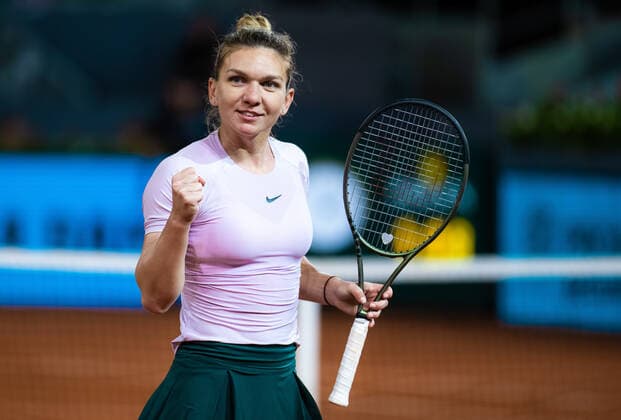 April 28, 2022, MADRID, MADRID, SPAIN: Simona Halep of Romania in action during the first round of the 2022 Mutua Madrid Open WTA, Tennis Damen 1000 tennis tournament against Shuai Zhang of China MADRID SPAIN - ZUMAa181 20220428_zaa_a181_171 Copyright: xRobxPrangex