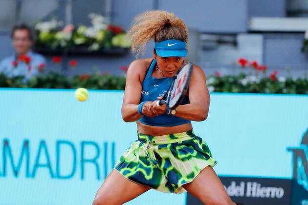 Naomi Osaka (JPN), APRIL 29, 2022 - Tennis : Naomi Osaka of Japan during singles 1st round match against Anastasia Potapova of Russia on the WTA, Tennis Damen 1000 tournaments Mutua Madrid Open tennis tournament at the Caja Magica in Madrid, Spain. Noxthirdxpartyxsales  (0157503120st)