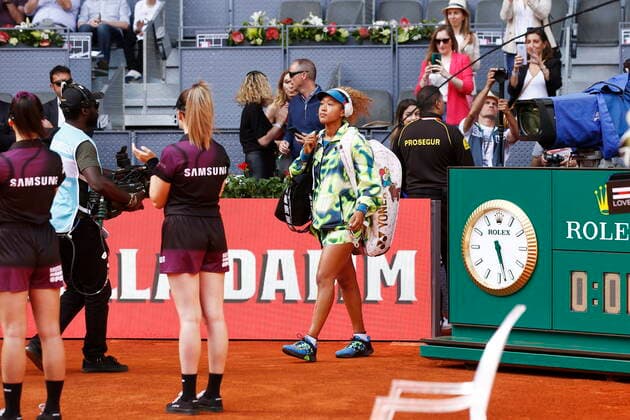 Naomi Osaka (JPN), APRIL 29, 2022 - Tennis : Naomi Osaka of Japan before singles 1st round match against Anastasia Potapova of Russia on the WTA, Tennis Damen 1000 tournaments Mutua Madrid Open tennis tournament at the Caja Magica in Madrid, Spain. Noxthirdxpartyxsales  (0157503125st)
