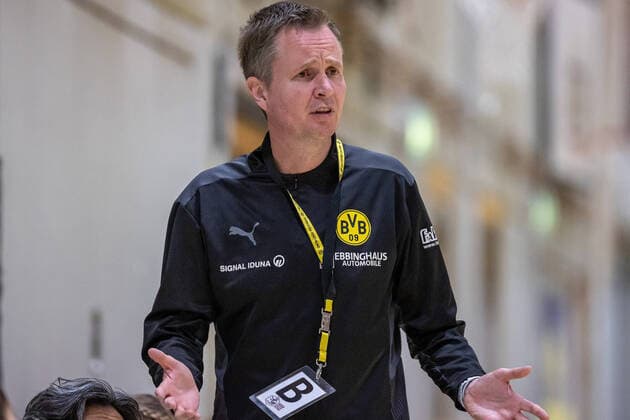 Handball I Women I 1 HBF I Borussia Dortmund SG BBM Bietigheim I 30 04 2022 Andre Fuhr Borussia Dortmund wonders Dortmund Halle Wellinghofen NRW Germany Copyright: xLobeca PatrickxNuhnx