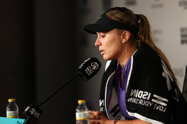 April 30, 2022, MADRID, MADRID, SPAIN: Paula Badosa of Spain attends her press conference, PK, Pressekonferenz during the Mutua Madrid Open 2022 celebrated at La Caja Magica on April 30, 2022, in Madrid, Spain. MADRID SPAIN - ZUMAa181 20220430_zaa_a181_285 Copyright: xOscarxJ.xBarrosox
