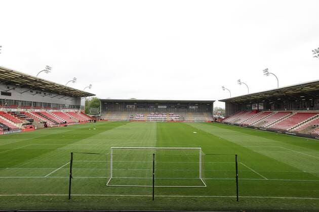 Mandatory Credit: Photo by Ryan Browne Shutterstock (12917116b) A general view inside the stadium prior to kick off. Manchester United, ManU Women v West Ham United Women, Barclays FA Women s Super League, Football, Leigh Sports Village, Leigh, UK - 01 May 2022 Manchester United Women v West Ham United Women, Barclays FA Women s Super League, Football, Leigh Sports Village, Leigh, UK - 01 May 2022 Copyright: xRyanxBrowne Shutterstockx 12917116b
