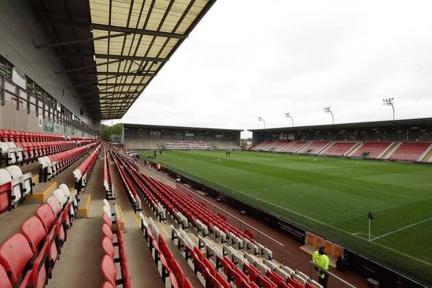 Mandatory Credit: Photo by Ryan Browne Shutterstock (12917116a) A general view inside the stadium prior to kick off. Manchester United, ManU Women v West Ham United Women, Barclays FA Women s Super League, Football, Leigh Sports Village, Leigh, UK - 01 May 2022 Manchester United Women v West Ham United Women, Barclays FA Women s Super League, Football, Leigh Sports Village, Leigh, UK - 01 May 2022 Copyright: xRyanxBrowne Shutterstockx 12917116a