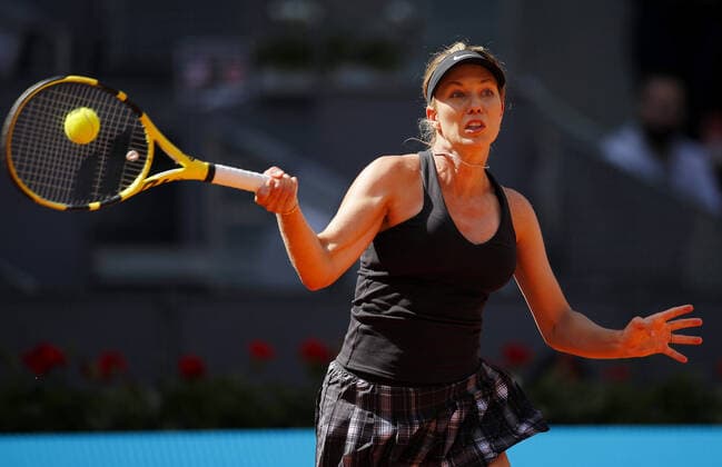 Mandatory Credit: Photo by Ella Ling Shutterstock (12915013ad) Danielle Collins of USA in action Mutua Madrid Open, Tennis, La Caja Magica, Madrid, Spain - 01 May 2022 Mutua Madrid Open, Tennis, La Caja Magica, Madrid, Spain - 01 May 2022  Copyright: xEllaxLing Shutterstockx 12915013ad