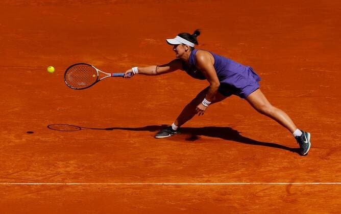 Mandatory Credit: Photo by Ella Ling Shutterstock (12915013f) Bianca Andreescu of Canada in action Mutua Madrid Open, Tennis, La Caja Magica, Madrid, Spain - 01 May 2022 Mutua Madrid Open, Tennis, La Caja Magica, Madrid, Spain - 01 May 2022  Copyright: xEllaxLing Shutterstockx 12915013f