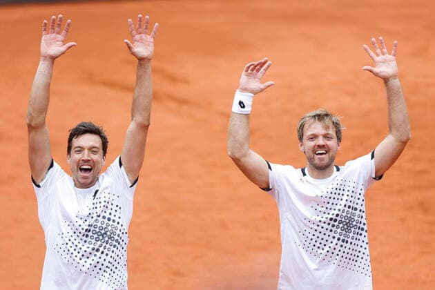 Kevin Krawietz and Andreas Mies cheer after victory, jubilation, emotion, mens doubles, final, Final Tennis BMW Open 2022 ATP MTTC Iphitos Munich Germany 1 May 2022 Copyright: xJuergenxHasenkopfx