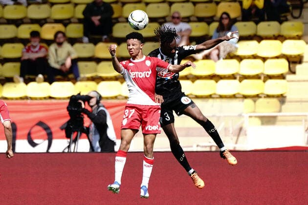 Sofiane Diop (AS Monaco) - Souleyman Doumbia (Sco Angers) FOOTBALL : AS Monaco vs Angers - Ligue 1 Uber Eats - Monaco - 01 05 2022 NorbertScanella Panoramic 