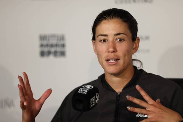 May 1, 2022, MADRID, MADRID, SPAIN: Garbine Muguruza of Spain attends her press conference, PK, Pressekonferenz during the Mutua Madrid Open 2022 celebrated at La Caja Magica on May 01, 2022, in Madrid, Spain. MADRID SPAIN - ZUMAa181 20220501_zaa_a181_080 Copyright: xOscarxJ.xBarrosox