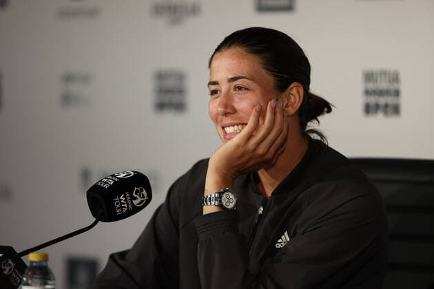 May 1, 2022, MADRID, MADRID, SPAIN: Garbine Muguruza of Spain attends her press conference, PK, Pressekonferenz during the Mutua Madrid Open 2022 celebrated at La Caja Magica on May 01, 2022, in Madrid, Spain. MADRID SPAIN - ZUMAa181 20220501_zaa_a181_083 Copyright: xOscarxJ.xBarrosox