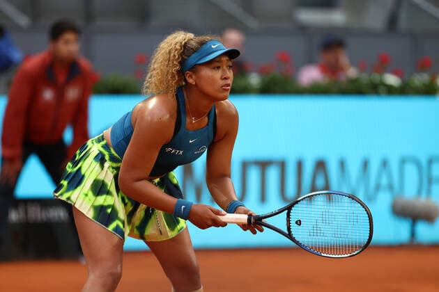 May 1, 2022, MADRID, MADRID, SPAIN: Naomi Osaka of Japan in action against Sara Sorribes of Spain during the Mutua Madrid Open 2022 celebrated at La Caja Magica on May 01, 2022, in Madrid, Spain. MADRID SPAIN - ZUMAa181 20220501_zaa_a181_202 Copyright: xOscarxJ.xBarrosox
