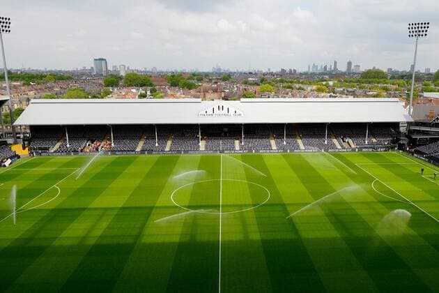 Mandatory Credit: Photo by Dave Shopland Shutterstock (12917138f) Craven Cottage being prepped for Fulham vs Luton Fulham v Luton Town, EFL Sky Bet Championship, Football, Craven Cottage, London, UK - 02 May 2022 EDITORIAL USE ONLY No use with unauthorised audio, video, data, fixture lists, club league logos or live services. Online in-match use limited to 120 images, no video emulation. No use in betting, games or single club league player publications. Fulham v Luton Town, EFL Sky Bet Championship, Football, Craven Cottage, London, UK - 02 May 2022 EDITORIAL USE ONLY No use with unauthorised audio, video, data, fixture lists, club league logos or live services. Online in-match use limited to 120 images, no video emulation. No use in betting, games or single club league player publications.  Copyright: xDavexShopland Shutterstockx 12917138f