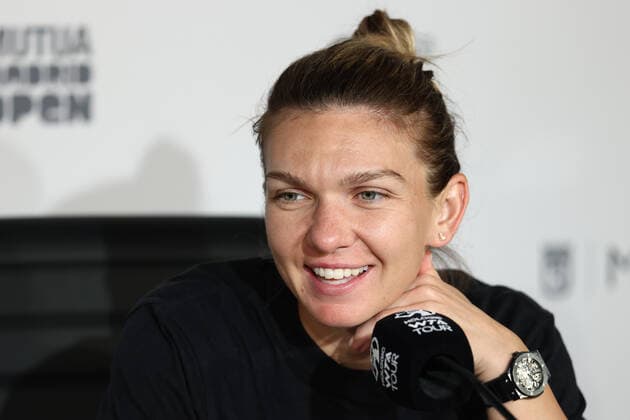 May 2, 2022, MADRID, MADRID, SPAIN: Simona Halep of Romania attends her press conference, PK, Pressekonferenz during the Mutua Madrid Open 2022 celebrated at La Caja Magica on May 02, 2022, in Madrid, Spain. MADRID SPAIN - ZUMAa181 20220502_zaa_a181_207 Copyright: xOscarxJ.xBarrosox