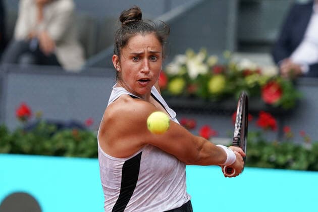 Mutua Madrid Open - Day Six Sara Sorribes Tormo of Spain in action against Daria Kasatkina of Russia in her third round match on Day 6 of the Mutua Madrid Open at La Caja Magica on May 03, 2022 in Madrid, Spain Madrid Spain  Copyright: xOscarxGonzalezx originalFilename:gonzalez-notitle220503_npZyB.jpg