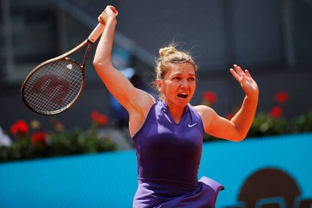 Mandatory Credit: Photo by Ella Ling Shutterstock (12922067m) Simona Halep of Romania in action Mutua Madrid Open, Tennis, La Caja Magica, Madrid, Spain - 04 May 2022 Mutua Madrid Open, Tennis, La Caja Magica, Madrid, Spain - 04 May 2022  Copyright: xEllaxLing Shutterstockx 12922067m