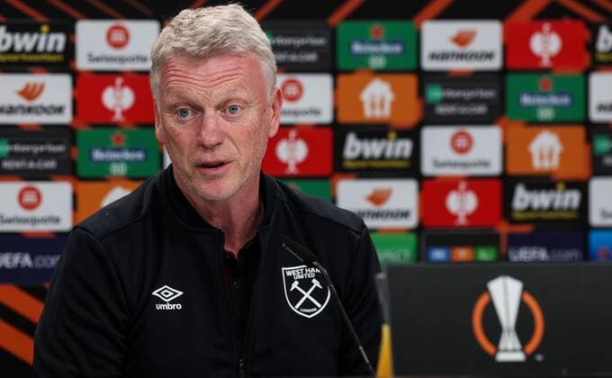 Mandatory Credit: Photo by Simon Dael Shutterstock (12923419o) David Moyes manager of West Ham United during a press conference, PK, Pressekonferenz West Ham Press Conference, UEFA Europa League, Football, Deutsche Bank Park Stadium, Frankfurt, Germany 04 May 2022 West Ham Press Conference, UEFA Europa League, Football, Deutsche Bank Park Stadium, Frankfurt, Germany 04 May 2022  Copyright: xSimonxDael Shutterstockx 12923419o