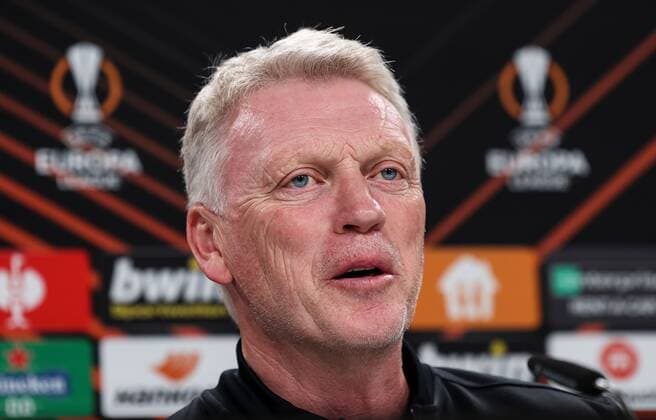 Mandatory Credit: Photo by Simon Dael Shutterstock (12923419s) David Moyes manager of West Ham United during a press conference, PK, Pressekonferenz West Ham Press Conference, UEFA Europa League, Football, Deutsche Bank Park Stadium, Frankfurt, Germany 04 May 2022 West Ham Press Conference, UEFA Europa League, Football, Deutsche Bank Park Stadium, Frankfurt, Germany 04 May 2022  Copyright: xSimonxDael Shutterstockx 12923419s