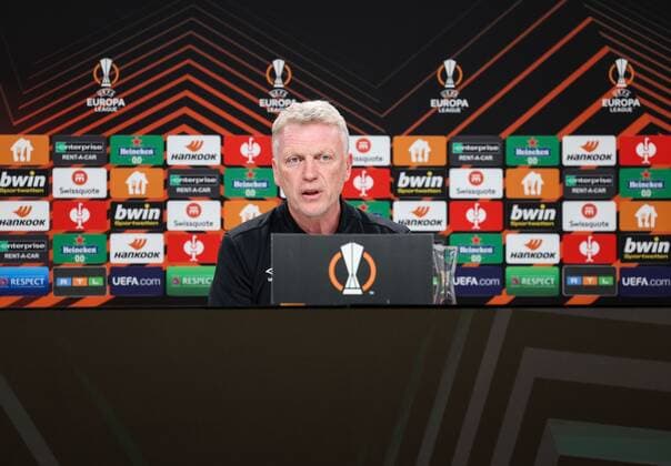 Mandatory Credit: Photo by Simon Dael Shutterstock (12923419af) David Moyes manager of West Ham United during a press conference, PK, Pressekonferenz West Ham Press Conference, UEFA Europa League, Football, Deutsche Bank Park Stadium, Frankfurt, Germany 04 May 2022 West Ham Press Conference, UEFA Europa League, Football, Deutsche Bank Park Stadium, Frankfurt, Germany 04 May 2022  Copyright: xSimonxDael Shutterstockx 12923419af