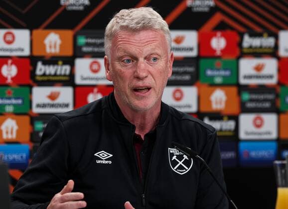 Mandatory Credit: Photo by Simon Dael Shutterstock (12923419aj) David Moyes manager of West Ham United during a press conference, PK, Pressekonferenz West Ham Press Conference, UEFA Europa League, Football, Deutsche Bank Park Stadium, Frankfurt, Germany 04 May 2022 West Ham Press Conference, UEFA Europa League, Football, Deutsche Bank Park Stadium, Frankfurt, Germany 04 May 2022  Copyright: xSimonxDael Shutterstockx 12923419aj