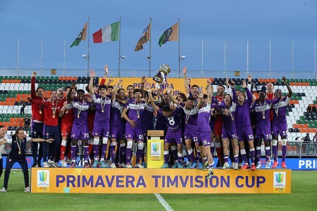 Photo Paola Garbuio LaPresse May 04, 2022 Venezia, Italy soccer A.C.F.Fiorentina vs Atalanta B.C. - TimVision Cup Final under19 2021 2022 - Penzo stadium. In the pic : fiorentina celebration  Copyright: xPaolaxGarbuio LaPressex