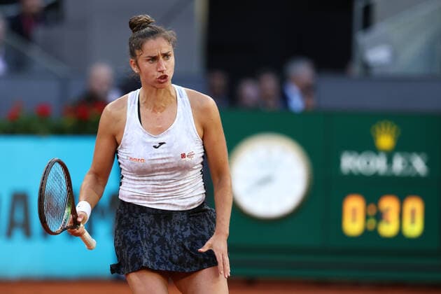 May 4, 2022, MADRID, MADRID, SPAIN: Sara Sorribes of Spain in action against Jessica Pegula of United States during the Mutua Madrid Open 2022 celebrated at La Caja Magica on May 04, 2022, in Madrid, Spain. MADRID SPAIN - ZUMAa181 20220504_zaa_a181_286 Copyright: xOscarxJ.xBarrosox
