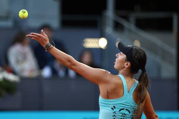 May 4, 2022, MADRID, MADRID, SPAIN: Jessica Pegula of United States in action against Sara Sorribes of Spain during the Mutua Madrid Open 2022 celebrated at La Caja Magica on May 04, 2022, in Madrid, Spain. MADRID SPAIN - ZUMAa181 20220504_zaa_a181_292 Copyright: xOscarxJ.xBarrosox