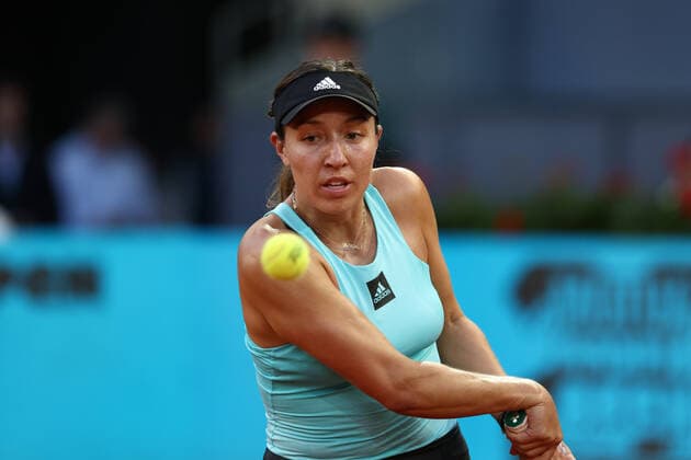 May 4, 2022, MADRID, MADRID, SPAIN: Jessica Pegula of United States in action against Sara Sorribes of Spain during the Mutua Madrid Open 2022 celebrated at La Caja Magica on May 04, 2022, in Madrid, Spain. MADRID SPAIN - ZUMAa181 20220504_zaa_a181_294 Copyright: xOscarxJ.xBarrosox
