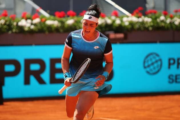 Mandatory Credit: Photo by Ella Ling Shutterstock (12925407bj) Ons Jabeur of Tunisia Mutua Madrid Open, Tennis, La Caja Magica, Madrid, Spain - 05 May 2022 Mutua Madrid Open, Tennis, La Caja Magica, Madrid, Spain - 05 May 2022  Copyright: xEllaxLing Shutterstockx 12925407bj