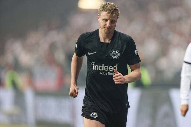 Eintracht Frankfurt West Ham United, UEFA Europa League injury to Martin Hinteregger Eintracht Frankfurt, 13 UEFA Europa League semi-final second leg match between Eintracht Frankfurt and West Ham United on 5 May 2022 at Deutsche Bank Park in Frankfurt am Main , Frankfurt am Main Hesse Germany Deutsche Bank Park