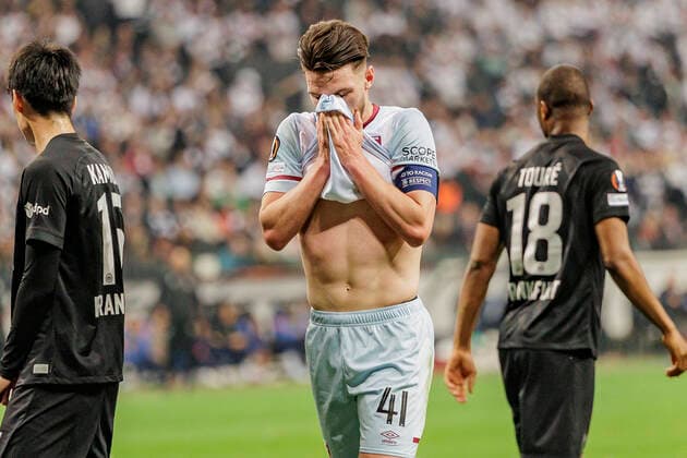 UEFA Europa League, Eintracht Frankfurt vs West Ham United, Deutsche Bank Park, Frankfurt, 05 05 2022 Declan Rice West Ham United 41 , Eintracht Frankfurt vs West Ham United, Frankfurt, Deutsche Bank Park, 5 5 2022 Copyright: xBEAUTIFULxSPORTS Gawlikx