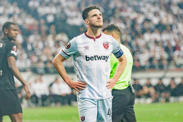 UEFA Europa League, Eintracht Frankfurt vs West Ham United, Deutsche Bank Park, Frankfurt, 05 05 2022 Declan Rice West Ham United 41 , Eintracht Frankfurt vs West Ham United, Frankfurt, Deutsche Bank Park, 5 5 2022 Copyright: xBEAUTIFULxSPORTS Gawlikx