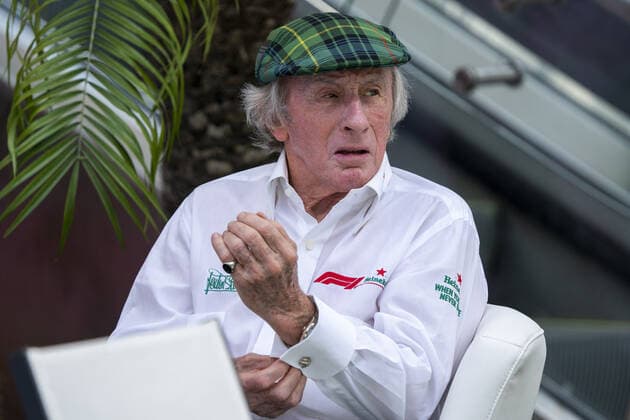 Former British Formula One driver from Scotland Sir Jackie Stewart in the paddock during the Formula One Grand Prix of Miami at the Miami International Autodrome in Miami, Florida on May 5, 2022.  FLA20220505101 SHAWNxTHEW
