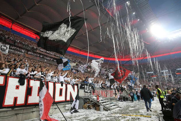 Eintracht Frankfurt v West Ham United UEFA Europa League The Eintracht Frankfurt fans during the UEFA Europa League Semi-Final Second Leg match at the Deutsche Bank Park, Frankfurt Content Not Available For UK Newspapers Copyright: xPaulxChestertonx FIL-16873-0074 UK Newspapers OUT