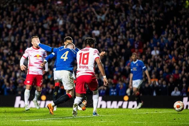 Mandatory Credit: Photo by Kirk O Rourke Rangers FC Shutterstock (12926021ad) John Lundstram of Rangers scores during the Europa League Semi Final match against RB Leipzig at Ibrox Stadium, Glasgow. Rangers v RB Leipzig, UEFA Europa League, Semi Final, Second Leg, Football, Ibrox Stadium, Glasgow, UK - 05 May 2022 EDITORIAL USE ONLY No use with unauthorised audio, video, data, fixture lists, club league logos or live services. Online in-match use limited to 120 images, no video emulation. No use in betting, games or single club league player publications. Rangers v RB Leipzig, UEFA Europa League, Semi Final, Second Leg, Football, Ibrox Stadium, Glasgow, UK - 05 May 2022 EDITORIAL USE ONLY No use with unauthorised audio, video, data, fixture lists, club league logos or live services. Online in-match use limited to 120 images, no video emulation. No use in betting, games or single club league player publications. Copyright: xKirkxO Rourke RangersxFC Shutterstockx 12926021ad