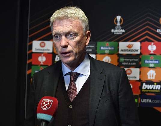 Mandatory Credit: Photo by Arfa Griffiths West Ham United Shutterstock (12924596f) David Moyes of West Ham United Eintracht Frankfurt v West Ham United, UEFA Europa League, Semi-Final Second Leg, Deutschland Stadium, Frankfurt, Germany - 05 May 2022 EDITORIAL USE ONLY No use with unauthorised audio, video, data, fixture lists, club league logos or live services. Online in-match use limited to 120 images, no video emulation. No use in betting, games or single club league player publications. Eintracht Frankfurt v West Ham United, UEFA Europa League, Semi-Final Second Leg, Deutschland Stadium, Frankfurt, Germany - 05 May 2022 EDITORIAL USE ONLY No use with unauthorised audio, video, data, fixture lists, club league logos or live services. Online in-match use limited to 120 images, no video emulation. No use in betting, games or single club league player publications. Copyright: xArfaxGriffiths WestxHamxUnited Shutterstockx 12924596f