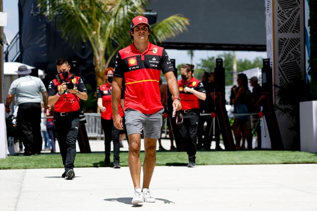 55 Carlos Sainz ESP, Scuderia Ferrari , F1 Grand Prix of Miami at Miami International Autodrome on May 5, 2022 in Miami, United States of America Photo by HOCH ZWEI Miami United States of America