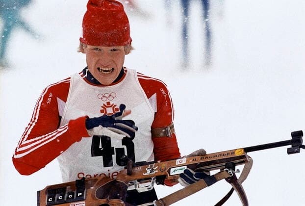 Biathlete Dmitry Vassiliev 321888 12.02.1984 Soviet biathlete Dmitry Vassiliev participates in the 4 X 7.5km relay race, the 14th Olympic Games, Olympische Spiele, Olympia, OS in Sarajevo, the Socialist Federative Republic of Yugoslavia). Dmitryi Donskoy Sputnik Yugoslavia  Copyright: xDmitryixDonskoyx