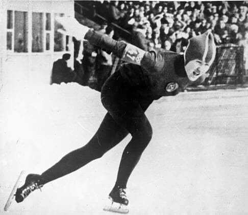 Lidiya Skoblikova 555911 29.01.1964 The Ninth Olympic Games, Olympische Spiele, Olympia, OS in Innsbruck. Speed skating, Eisschnelllauf Four-time Olympic champion Lidiya Skoblikova during a 1,500m race. Reproduction. RIA Novosti Sputnik Innsbruck Austria  Copyright: xRIAxNovostix