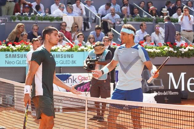 Rafael Nadal SPA vs Carlos Alcaraz SPA during the Mutua Madrid Open Cordon Press Cordon Press