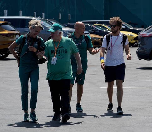 FORMULA 1 CRYPTO COM MIAMI GRAND PRIX 06 05 2022, Miami International Autodrome, Miami, FORMULA 1 CRYPTO COM MIAMI GRAND PRIX ,in picture Britta Roeske, Norbert Vettel, Mark Arnall, Sebastian Vettel DEU , Aston Martin Aramco Cognizant Formula One Team nordphotoxGmbHx xBratic nph00250