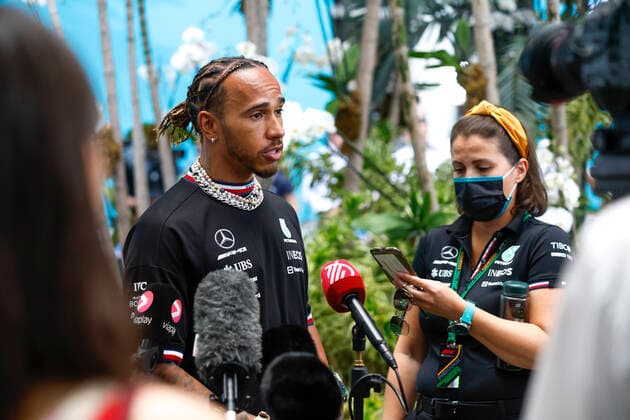 44 Lewis Hamilton GBR, Mercedes AMG Petronas F1 Team , F1 Grand Prix of Miami at Miami International Autodrome on May 6, 2022 in Miami, United States of America Photo by HOCH ZWEI Miami United States of America
