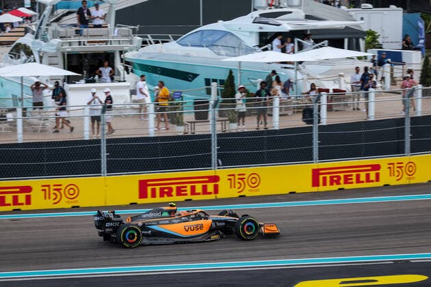 04 NORRIS Lando (gbr), McLaren F1 Team MCL36, action during the Formula 1 Crypto.com Miami Grand Prix 2022, 5th round of the 2022 FIA Formula One World Championship, WM, Weltmeisterschaft on the Miami International Autodrome, from May 6 to 8, 2022 in Miami Gardens, Florida, United States of America - F1 - MIAMI GRAND PRIX 2022 DPPI Panoramic  20220506_G00D6400