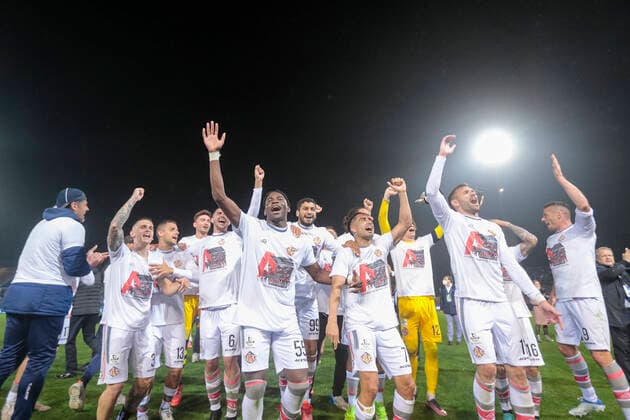 Photo Ivan Benedetto LaPresse May 06, 2022 - Como, Italy soccer Como vs Cremonese - Italian Football Championship League BKT 2021 2022 - Giuseppe Sinigaglia stadium. In the pic: Cremonese celebrates  Copyright: xIvanxBenedetto LaPressex