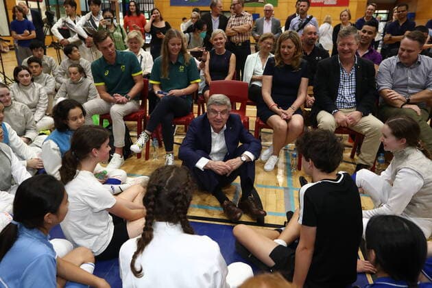 Bilder des Jahres 2022, Sport 05 Mai Sport Themen der Woche KW18 IOC PRESIDENT THOMAS BACH BRISBANE VISIT, International Olympic Committee president Thomas Bach during the Olympics Unleashed session at the Yeronga Park Sports Centre in Brisbane, Saturday, May 7, 2022. ( NO ARCHIVING, EDITORIAL USE ONLY, NO USE IN BOOKS WITHOUT CONSENT BRISBANE QUEENSLAND AUSTRALIA  Copyright: xJASONxO BRIENx 20220507001656054618