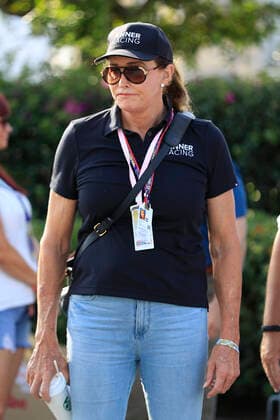 MIAMI GARDENS, FL - MAY 06: Jenner Racing team owner Caitlyn Jenner, activist, media personality, TV presenter and Olympic gold-medal winning decathlete looks on from the paddock prior to the W Series race on May 7, 2022 at the Miami International Autodrome in Miami Gardens, Florida. (Photo by David J. Griffin Icon Sportswire) AUTO: MAY 06 F1 Crypto.com Miami Grand Prix Icon9532205070146